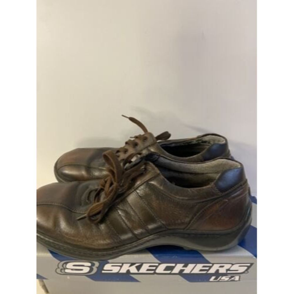 Skechers Leather Casual Lace Up Sneakers Men's Size 11‎ eur 44